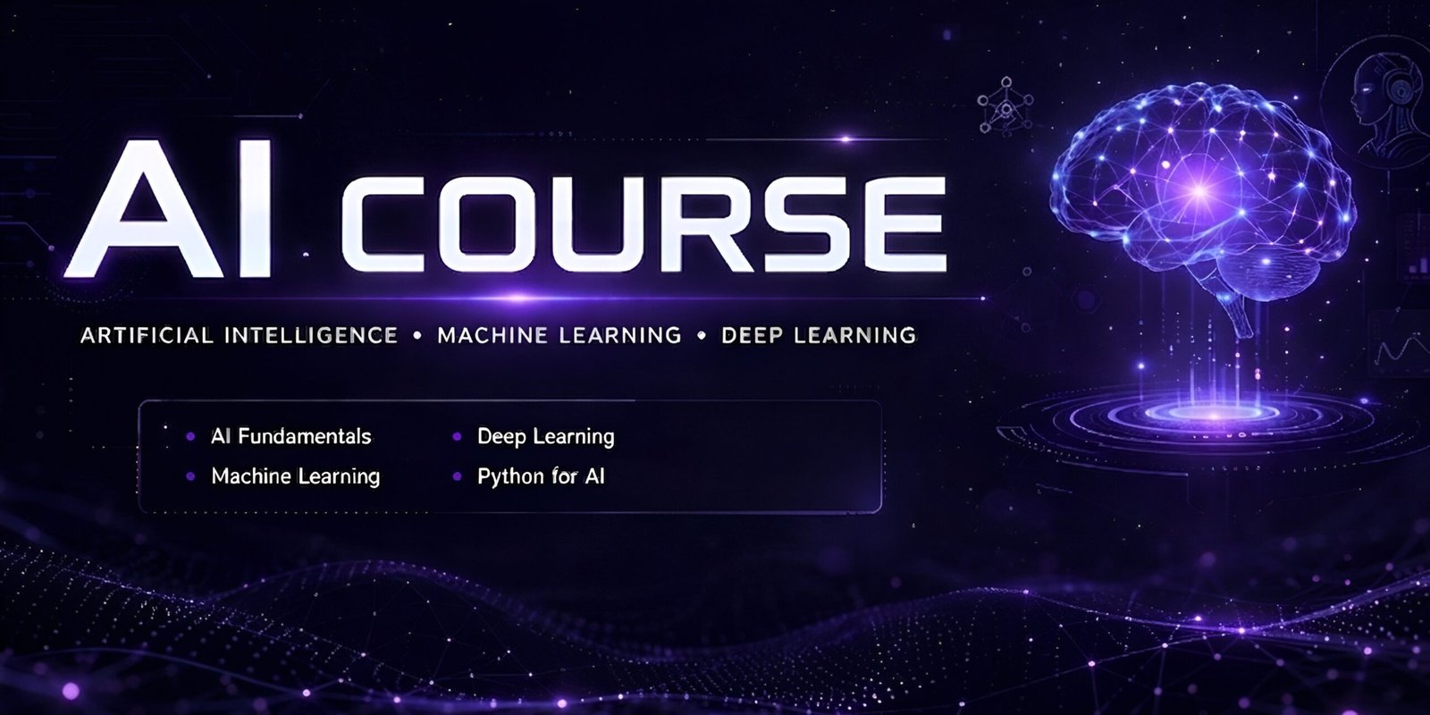 Artificial Intelligence (Machine learning and Deep Learning) banner